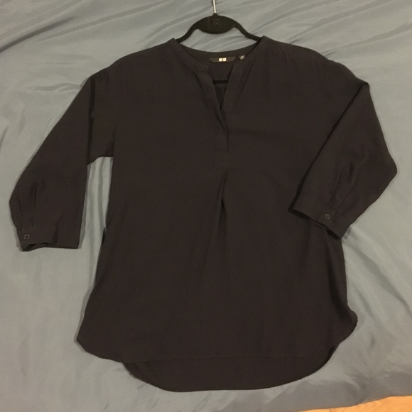Navy blue Uniqlo blouse XS. MOVING SALE - LAST CHANCE - Picture 1 of 12